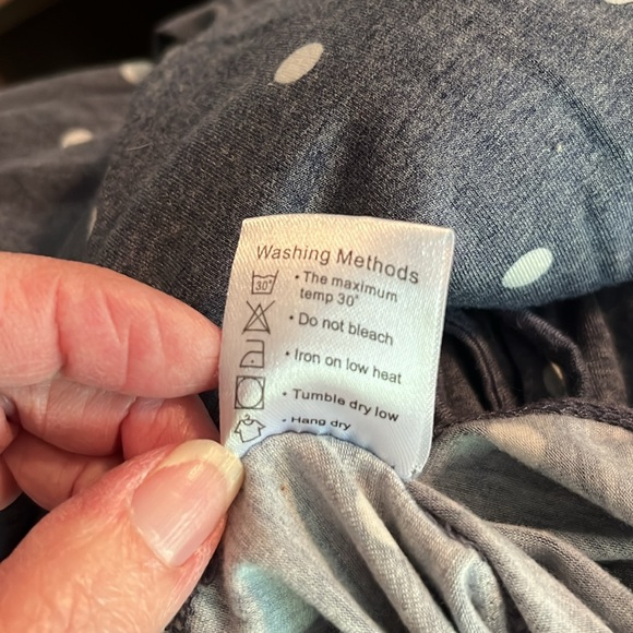 Simier Fariry blue with white Polka Dots Dress Sz L - Picture 11 of 15